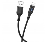 Кабель Hoco U79 Admirable smart power off charging data cable for iP Black