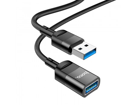 Кабель Hoco U107 USB male to USB female USB3.0 charging data sync extension cable Black