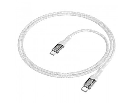 Кабель Hoco U111 Type-C to Type-C Transparent Discovery Edition 60W charging data cable Grey