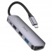 USB хаб Hoco HB27 Type-C multi-function converter ( HDTV + USB3.0 + USB2.0 * 2 + PD ) Metal Gray