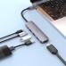 USB хаб Hoco HB27 Type-C multi-function converter ( HDTV + USB3.0 + USB2.0 * 2 + PD ) Metal Gray