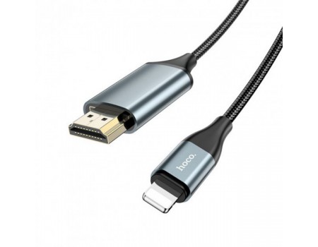 Адаптер Hoco UA15 High-definition on-screen cable for iP to HDTV Metal Gray