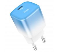 Сетевое зарядное устройство Hoco C101A single port PD20W charger(EU) Ice Blue