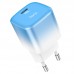 Сетевое зарядное устройство Hoco C101A single port PD20W charger(EU) Ice Blue