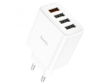 Сетевое зарядное устройство Hoco C102A Fuerza QC3.0 four-port charger(EU) White