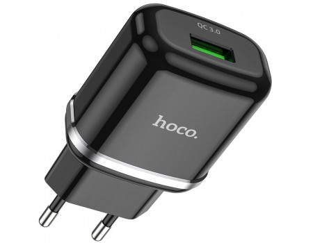 Сетевое зарядное устройство Hoco N3 Special single port QC3.0 charger(EU) Black