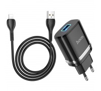 МЗП Hoco N1 Ardent single port charger set ( for iP ) ( EU ) Black