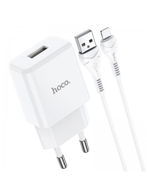 МЗП Hoco N9 Especial single port charger set ( iP ) ( EU ) White