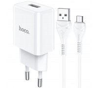 Сетевое зарядное устройство Hoco N9 Especial single port charger set(Micro)(EU) White