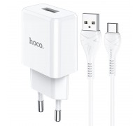 МЗП Hoco N9 Especial single port charger set ( Type-C ) ( EU ) White