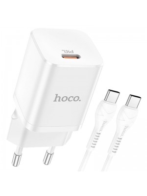 СЗУ Hoco N19 Rigorous PD25W charger set ( Type-C to Type-C ) ( EU ) White