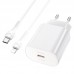 Сетевое зарядное устройство Hoco N22 Jetta PD25W charger set(C to iP)(EU) White