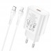 Сетевое зарядное устройство Hoco N22 Jetta PD25W charger set(C to iP)(EU) White