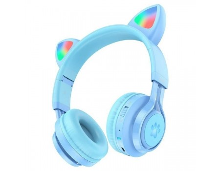 Наушники Bluetooth Hoco W39 Cat ear kids BT headphones Blue