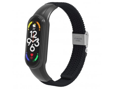 Ремешок Braided Buckle Mi Band 3/4/5/6/7 Black (06)