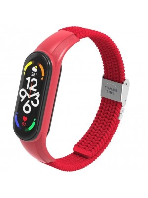 Ремешок Braided Buckle Mi Band 3/4/5/6/7 Red (07)