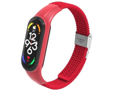 Ремешок Braided Buckle Mi Band 3/4/5/6/7 Red (07)