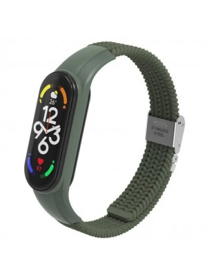 Ремешок Braided Buckle Mi Band 3/4/5/6/7 Dark Green (10)