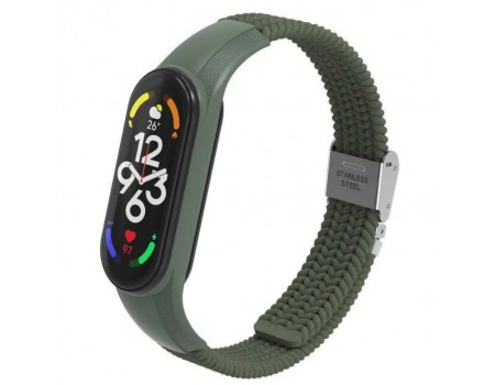 Ремешок Braided Buckle Mi Band 3/4/5/6/7 Dark Green (10)