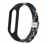 Ремешок Braided Buckle Mi Band 3/4/5/6/7 Black Orange (17)