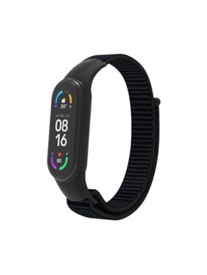 Ремешок Nylon Mi Band 3/4/5/6/7 Black (05)