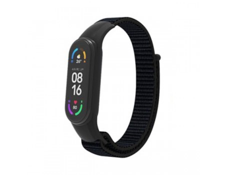 Ремешок Nylon Mi Band 3/4/5/6/7 Black (05)