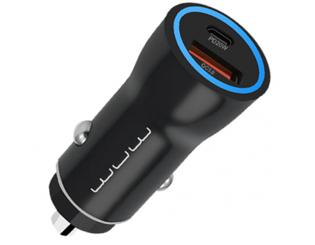 Автомобильное зарядное устройство WUW C146 USB &amp; Type-C port PD &amp; QC3.0 fast car charger Black