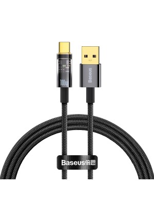 Кабель Baseus Explorer Series Auto Power-Off Fast Charging Data Cable USB to Type-C 100W 1m Black