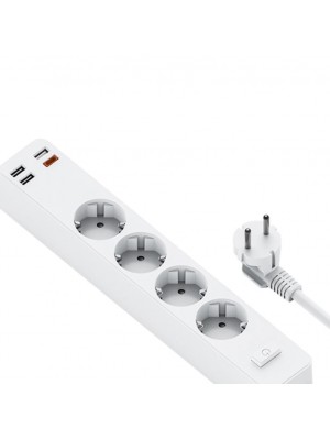 Сетевой фильтр WIWU Smart Power Strip EU (4×220V+3USB+USB-C 20W) White