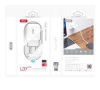 Сетевое зарядное устройство XO L37 2в1 Lightning 1USB/2.1A White