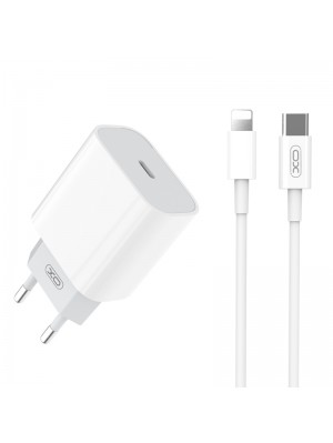 Сетевое зарядное устройство XO L77 EU 20W Fast charger with Lightning cable (Type to Lightning) White