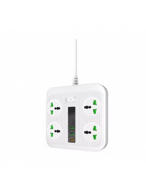 Мережевий фільтр T18 (4 розетки + 3 USB + 1 Type-C) 2 метра white