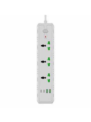 Мережевий фільтр T25-QC (3 розетки + 2 USB + 2 Type-C) 2 метра white