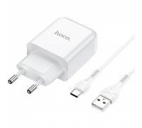 Зарядное устройство Hoco N2 Vigour (1 USB) + Кабель Type-C white