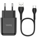 Зарядное устройство Hoco N2 Vigour (1 USB) + Кабель Type-C white