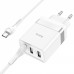 Зарядное устройство Hoco N21 Pro Tourer 30W (2xUSB + Type-C) + Кабель Type-C to Lightning white