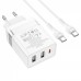 Зарядное устройство Hoco N21 Pro Tourer 30W (2xUSB + Type-C) + Кабель Type-C to Lightning white