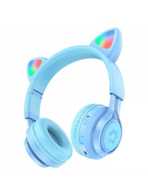 Бездротові навушники Hoco W39 Cat Ear Bluetooth blue
