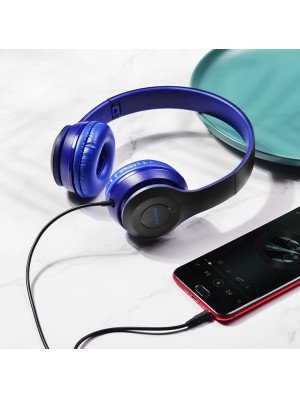 Наушники BOROFONE BO5 Star sound wired headphones Blue