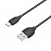 Кабель BOROFONE BX19 USB to Micro 2.4A, 1m, PVC, TPE connectors, Black