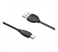 Кабель BOROFONE BX19 USB to Micro 2.4A, 1m, PVC, TPE connectors, Black