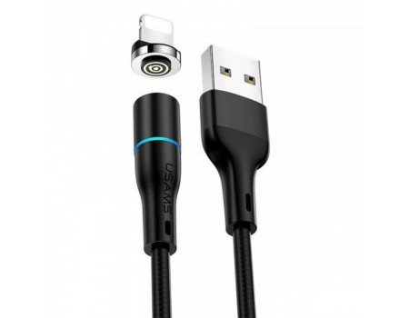 Кабель Usams US-SJ352 U32 Lightning Aluminum Alloy Magnetic Charging and Data Cable 1m Black