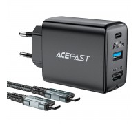 Мережевий зарядний пристрій ACEFAST A17 65W GaN multi-function HUB charger set Black