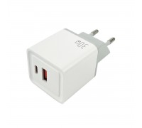 Мережевий зарядний пристрій Mibrand MI-30 GaN 30W Travel Charger USB-A + USB-C White