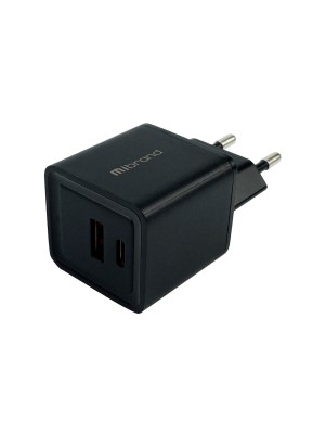 Мережевий зарядний пристрій Mibrand MI-30 GaN 30W Travel Charger USB-A + USB-C Black