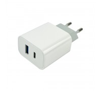 Мережевий зарядний пристрій Mibrand MI-33 GaN 30W Travel Charger USB-A + USB-C White