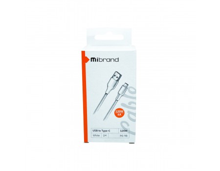 Кабель Mibrand MI-98 PVC Tube Cable USB for Type-C 120W 1m White