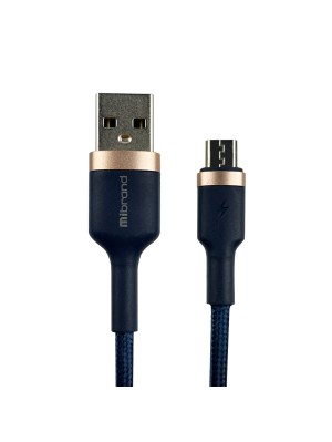 Кабель Mibrand MI-71 Metal Braided Cable USB for Micro 2.4A 1m Navy Blue