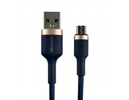 Кабель Mibrand MI-71 Metal Braided Cable USB for Micro 2.4A 1m Navy Blue