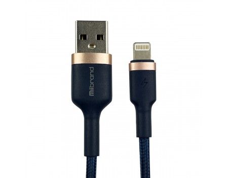 Кабель Mibrand MI-71 Metal Braided Cable USB for Lightning 2.4A 1m Navy Blue